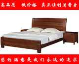 厂家直销简约现代榆木1.5米1.8米全实木床双人床高箱床白色地中海