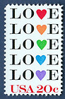 美国 爱心 1全信销票 1984  外国邮票套票