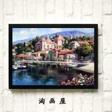 油画风景装饰画有框家居饰品壁画简约客厅餐厅风景画挂画实木横式