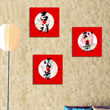 中国红吉祥如意富贵 装饰画墙壁挂画 客厅三联画无框画卧室水晶画