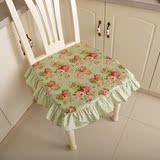 田园布艺纯棉含芯方形坐垫 椅垫 可拆洗餐椅垫  家美逸