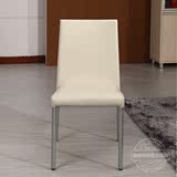瑞信品牌家具简约现代餐厅餐椅105不带扶手白色PU皮移动椅子 特价