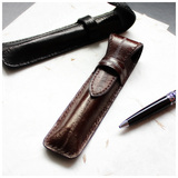 手工皮具定制笔袋笔套/欧式古典鳗鱼皮/真皮黑色棕色