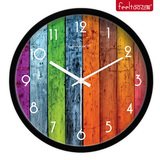 飞淘地中海创意客厅彩色挂钟 现代简约静音欧美乡村风格石英钟表