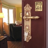 泰好工房门锁纯铜中式简欧式仿古全铜锁具双开大门锁玫瑰金木门锁