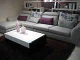 杭州包邮斯可馨正品6506实木框架三人转角布艺沙发
