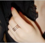 韩国代购18K玫瑰金色满圈闪钻石戒指环送老婆女朋友礼物首饰经典