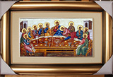 天主教圣物 天主教圣像画 高档画框布质肌理圣像画 最后晚餐