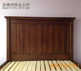 纯实木美式家具整体家居定制定做全实木床1.8米 双人床QTSHH-001H