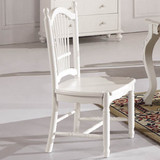 儿童椅子实木凳子小孩象牙白餐椅橡木支架结构田园韩式现代白色