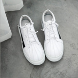 韩国男鞋男士贝壳头滑板运动休闲鞋低帮圆头潮鞋真皮板鞋户外鞋子
