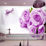 帝居大型壁画电视背景墙纸壁纸 现代浪漫 紫色玫瑰 卧室 客厅壁画