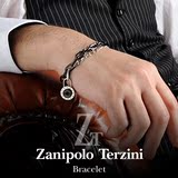 日本代购直发Zanipolo 日系时尚 双层黑色 金色圆形吊坠锁链手链