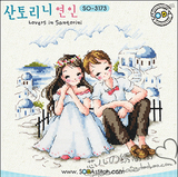 十字绣重绘图纸/源文件/soda/so-3173 可爱韩国卡通情侣 爱在希腊