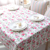 千朵玫瑰纯棉麻餐桌布 彩条布艺时尚 森系田园 茶几圆桌台布盖布