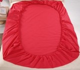 大红婚庆用品圆床全棉床笠结婚床单纯棉床罩1.8 2 2.2米床上用品