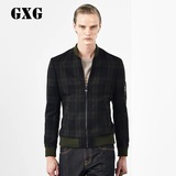 GXG男装2014秋季新款夹克 男式格纹修身羊毛外套#33221332特价188