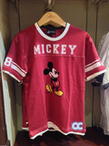 代购迪士尼 正品T恤米奇暗红 纯棉 短袖 情侣装