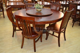 实木餐桌椅 组合橡木餐桌多功能可伸缩麻将桌折叠圆桌吃饭桌