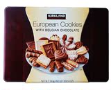 美国进口零食特产kirkland铁盒欧洲巧克力曲奇饼干1400g原装