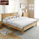 实木床 北欧现代简约全实木床1.5 1.8米双人婚床高箱储物纯实木床