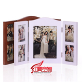 韩国屏风 桌摆台式对开相框组合 韩式家居创意结婚纱 含照片装裱