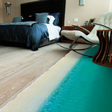 新款海滩地板贴沙滩卧室地面客厅卫生间门口防水耐磨墙贴纸可移除