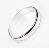 S925纯银光面素戒指 男女通用9-23多号大码镀白金戒子情侣指环