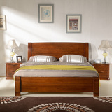 榆木床全实木床1.8米双人床气压高箱储物床现代中式婚床三包家具