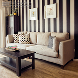 北欧现代美式小户型可拆洗实木直排简易客厅组合四人布艺棉麻沙发