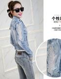 2016早春夏新款韩版女装牛仔修身时尚短款风衣外套长袖气质大衣潮