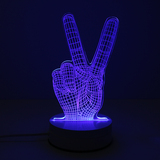 创意3D立体LED卧室床头装饰小台灯小夜灯小孩玩具节日礼物实木灯