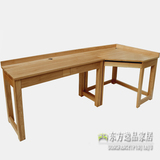 实木电脑桌书桌组合白橡木书桌书房家具转角电脑桌五角桌简约现代