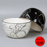 日式泡面碗情侣陶瓷碗家用创意餐具套装手绘大碗简约学生汤碗包邮