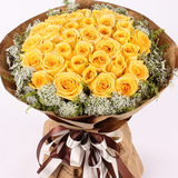 33朵黄玫瑰花束道歉鲜花速递全国广州深圳青岛上海北京鲜花店送花