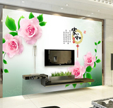 简约3D立体客厅卧室电视背景墙壁纸浮雕大型壁画玫瑰花无缝无纺布