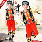 苗族儿童演出服装 少数民族男童 葫芦丝表演服装壮族傣族舞蹈服装