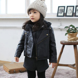 2014ilovej秋装新款韩国女童斜拉链长袖机车皮衣pu皮外套夹克