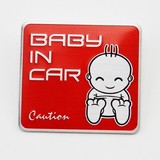 BABY IN CAR金属车标 定做个性立体彩色车标 汽车俱乐部后尾车标