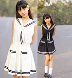 夏新款日系水手服女学生毕业班服学院海军风短袖套装连衣裙JK制服