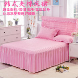席梦思防滑夹棉加厚床罩床裙单件床套韩式蕾丝床单1.8米1.5三件套
