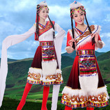 藏族舞蹈服装少数民族演出服水袖女装藏族舞台服秧歌服装2015特价