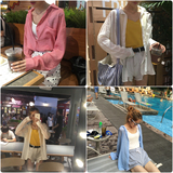 韩版夏装学院风百搭宽松女装新款单排多扣纯色中长款长袖防晒衬衫