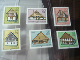 民主德国邮票东德1981年 民间建筑艺术 6全 全品