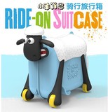 正版小羊肖恩骑行旅行箱多功能 儿童玩具可坐可骑男四轮女登机箱