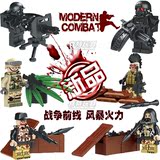 军事系列小人仔人偶加特林武器特警特种部队兼容乐高拼装积木玩具