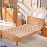 全实木床1.2米单人床橡木床1.5m双人床简约1米2m儿童学生床特价