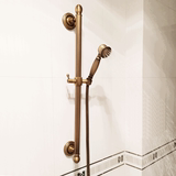 欧式全铜浴室仿古花洒升降杆复古卫生间升降管淋浴管手持喷头支架