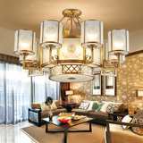 客厅灯具 简约现代中式复古中国风大气圆形led纯全铜灯吸顶灯卧室