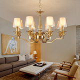 客厅吊灯 欧式现代大气美式简约奢华别墅复式楼个性卧室全铜灯具